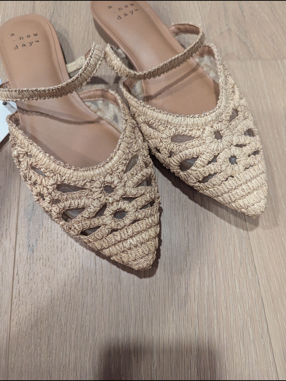 a new day Natural Woven Pointed-Toe Mule with Strap - Picture 3 of 10